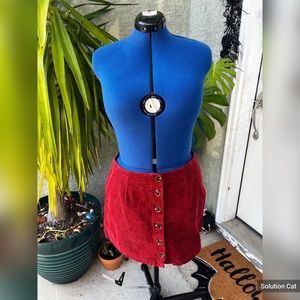 Burnt Orange Corduroy Skirt